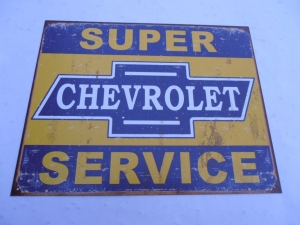 Chevy Service Aged Printing Tin Sign