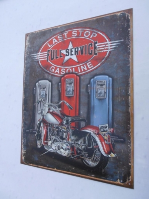 Last Stop Gas Tin Sign