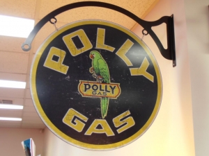 Polly Gas Retro Swinging Sign With Arched Wall Bracket