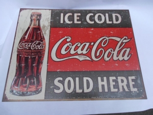 Coke Sold Here Advertising Metal Sign