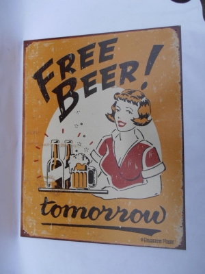 Free Beer Beerania Tin Sign